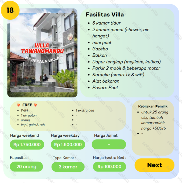sekala villa tawangmangu
