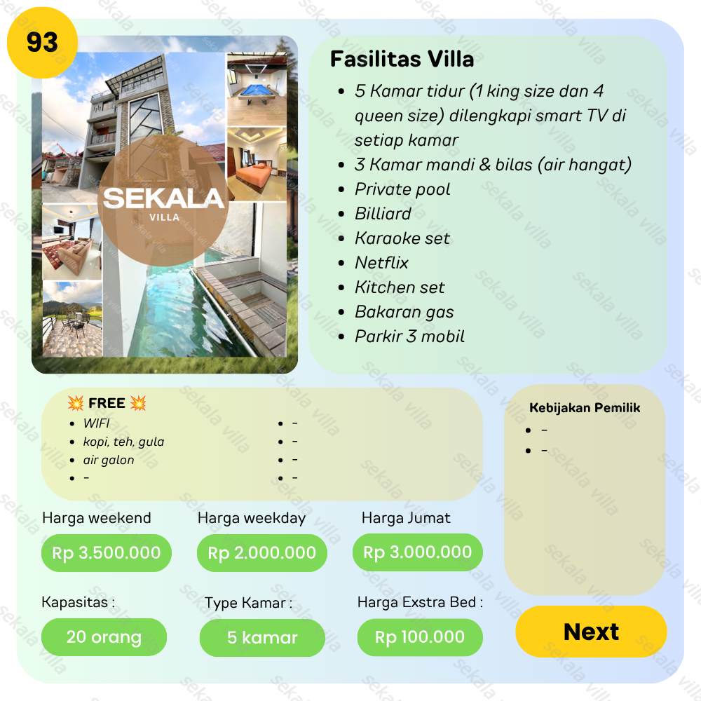 Villa Tawangmangu No 93 - Gambar 3